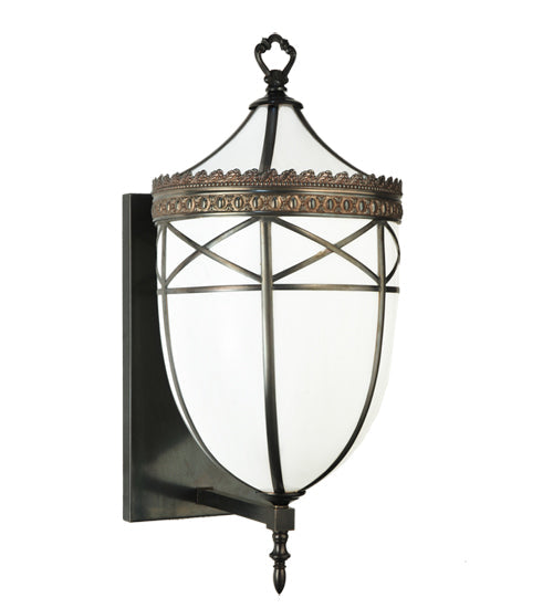 Meyda Lighting Borough Hall 11" Craftsman Brown Wall Sconce With White Art Shade Glass