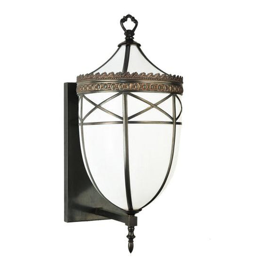 Meyda Lighting Borough Hall 11" Craftsman Brown Wall Sconce With White Art Shade Glass