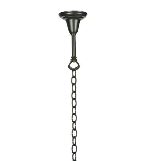 Meyda Lighting Borough Hall 14" 2-Light Craftsman Brown Pendant Light With White Art Shade Glass