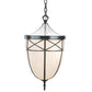 Meyda Lighting Borough Hall 14" 2-Light Craftsman Brown Pendant Light With White Art Shade Glass