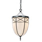 Meyda Lighting Borough Hall 14" 2-Light Craftsman Brown Pendant Light With White Art Shade Glass