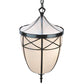 Meyda Lighting Borough Hall 14" 2-Light Craftsman Brown Pendant Light With White Art Shade Glass