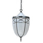 Meyda Lighting Borough Hall 14" 2-Light Craftsman Brown Pendant Light With White Art Shade Glass