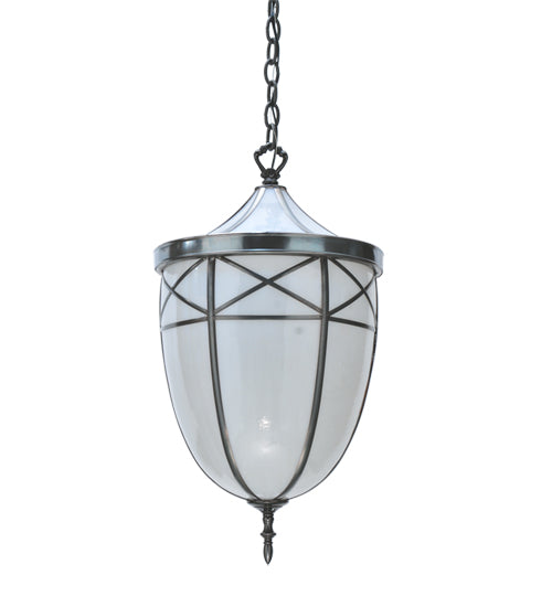 Meyda Lighting Borough Hall 14" 2-Light Craftsman Brown Pendant Light With White Art Shade Glass