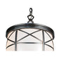 Meyda Lighting Borough Hall 14" 2-Light Craftsman Brown Pendant Light With White Art Shade Glass
