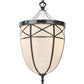 Meyda Lighting Borough Hall 14" 2-Light Craftsman Brown Pendant Light With White Art Shade Glass