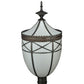 Meyda Lighting Borough Hall 14" Craftsman Brown Hall Post Light With White Art Shade Glass