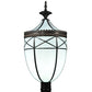 Meyda Lighting Borough Hall 14" Craftsman Brown Hall Post Light With White Art Shade Glass