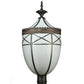 Meyda Lighting Borough Hall 14" Craftsman Brown Hall Post Light With White Art Shade Glass