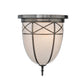 Meyda Lighting Borough Hall 16" 2-Light Craftsman Brown Flush Mount Light With White Art Shade Glass