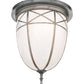 Meyda Lighting Borough Hall 16" 2-Light Craftsman Brown Flush Mount Light With White Art Shade Glass