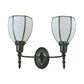 Meyda Lighting Borough Hall 18" 2-Light Craftsman Brown Wall Sconce With White Art Shade Glass