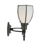 Meyda Lighting Borough Hall 18" 2-Light Craftsman Brown Wall Sconce With White Art Shade Glass