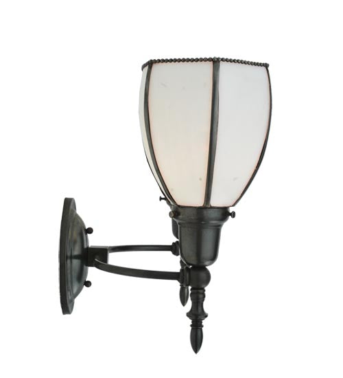 Meyda Lighting Borough Hall 18" 2-Light Craftsman Brown Wall Sconce With White Art Shade Glass