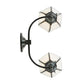 Meyda Lighting Borough Hall 18" 2-Light Craftsman Brown Wall Sconce With White Art Shade Glass