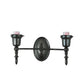 Meyda Lighting Borough Hall 18" 2-Light Craftsman Brown Wall Sconce With White Art Shade Glass