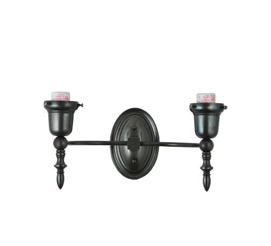 Meyda Lighting Borough Hall 18" 2-Light Craftsman Brown Wall Sconce With White Art Shade Glass