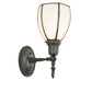 Meyda Lighting Borough Hall 7" Craftsman Brown Wall Sconce With White Art Shade Glass
