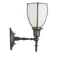 Meyda Lighting Borough Hall 7" Craftsman Brown Wall Sconce With White Art Shade Glass