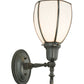 Meyda Lighting Borough Hall 7" Craftsman Brown Wall Sconce With White Art Shade Glass