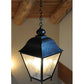 Meyda Lighting Boston 20" 4-Light Wrought Iron Lantern Pendant Light With Clear Seeded Shade Glass