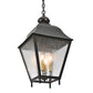 Meyda Lighting Boston 20" 4-Light Wrought Iron Lantern Pendant Light With Clear Seeded Shade Glass