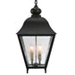 Meyda Lighting Boston 20" 4-Light Wrought Iron Lantern Pendant Light With Clear Seeded Shade Glass