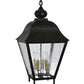 Meyda Lighting Boston 20" 4-Light Wrought Iron Lantern Pendant Light With Clear Seeded Shade Glass
