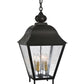 Meyda Lighting Boston 20" 4-Light Wrought Iron Lantern Pendant Light With Clear Seeded Shade Glass
