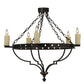 Meyda Lighting Bottini 31" 5-Light Mahogany Bronze Semi-flush Mount Ceiling Light With Ivory Faux Candlelight