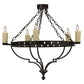 Meyda Lighting Bottini 31" 5-Light Mahogany Bronze Semi-flush Mount Ceiling Light With Ivory Faux Candlelight