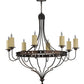 Meyda Lighting Bottini 48" 8-Light Mahogany Bronze Chandelier With Ivory Faux Candlelight