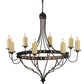 Meyda Lighting Bottini 48" 8-Light Mahogany Bronze Chandelier With Ivory Faux Candlelight