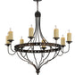 Meyda Lighting Bottini 48" 8-Light Mahogany Bronze Chandelier With Ivory Faux Candlelight