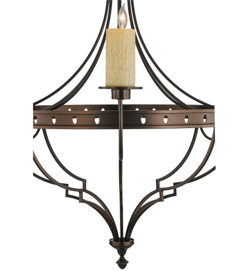 Meyda Lighting Bottini 48" 8-Light Mahogany Bronze Chandelier With Ivory Faux Candlelight