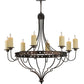 Meyda Lighting Bottini 48" 8-Light Mahogany Bronze Chandelier With Ivory Faux Candlelight