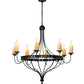 Meyda Lighting Bottini 48" 8-Light Textured Black Chandelier With Ivory Faux Candlelight