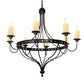 Meyda Lighting Bottini 48" 8-Light Textured Black Chandelier With Ivory Faux Candlelight