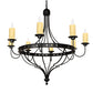 Meyda Lighting Bottini 48" 8-Light Textured Black Chandelier With Ivory Faux Candlelight