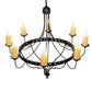 Meyda Lighting Bottini 48" 8-Light Textured Black Chandelier With Ivory Faux Candlelight