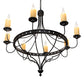 Meyda Lighting Bottini 48" 8-Light Textured Black Chandelier With Ivory Faux Candlelight