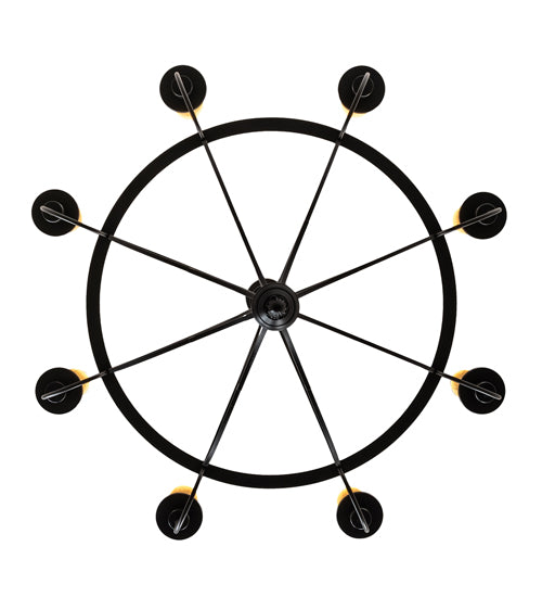 Meyda Lighting Bottini 48" 8-Light Textured Black Chandelier With Ivory Faux Candlelight