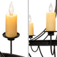 Meyda Lighting Bottini 48" 8-Light Textured Black Chandelier With Ivory Faux Candlelight