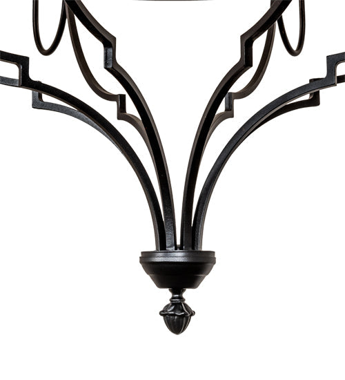 Meyda Lighting Bottini 48" 8-Light Textured Black Chandelier With Ivory Faux Candlelight