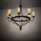 Meyda Lighting Bottini 48" 8-Light Textured Black Chandelier With Ivory Faux Candlelight