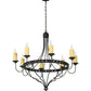 Meyda Lighting Bottini 48" 8-Light Wrought Iron Chandelier With Ivory Faux Candlelights