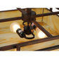Meyda Lighting Boulder Creek 27" 2-Light Rusty Nail Pendant Light With Beige Art Shade Glass