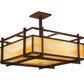 Meyda Lighting Boulder Creek 27" 2-Light Rusty Nail Pendant Light With Beige Art Shade Glass