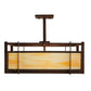 Meyda Lighting Boulder Creek 27" 2-Light Rusty Nail Pendant Light With Beige Art Shade Glass