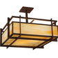 Meyda Lighting Boulder Creek 27" 2-Light Rusty Nail Pendant Light With Beige Art Shade Glass